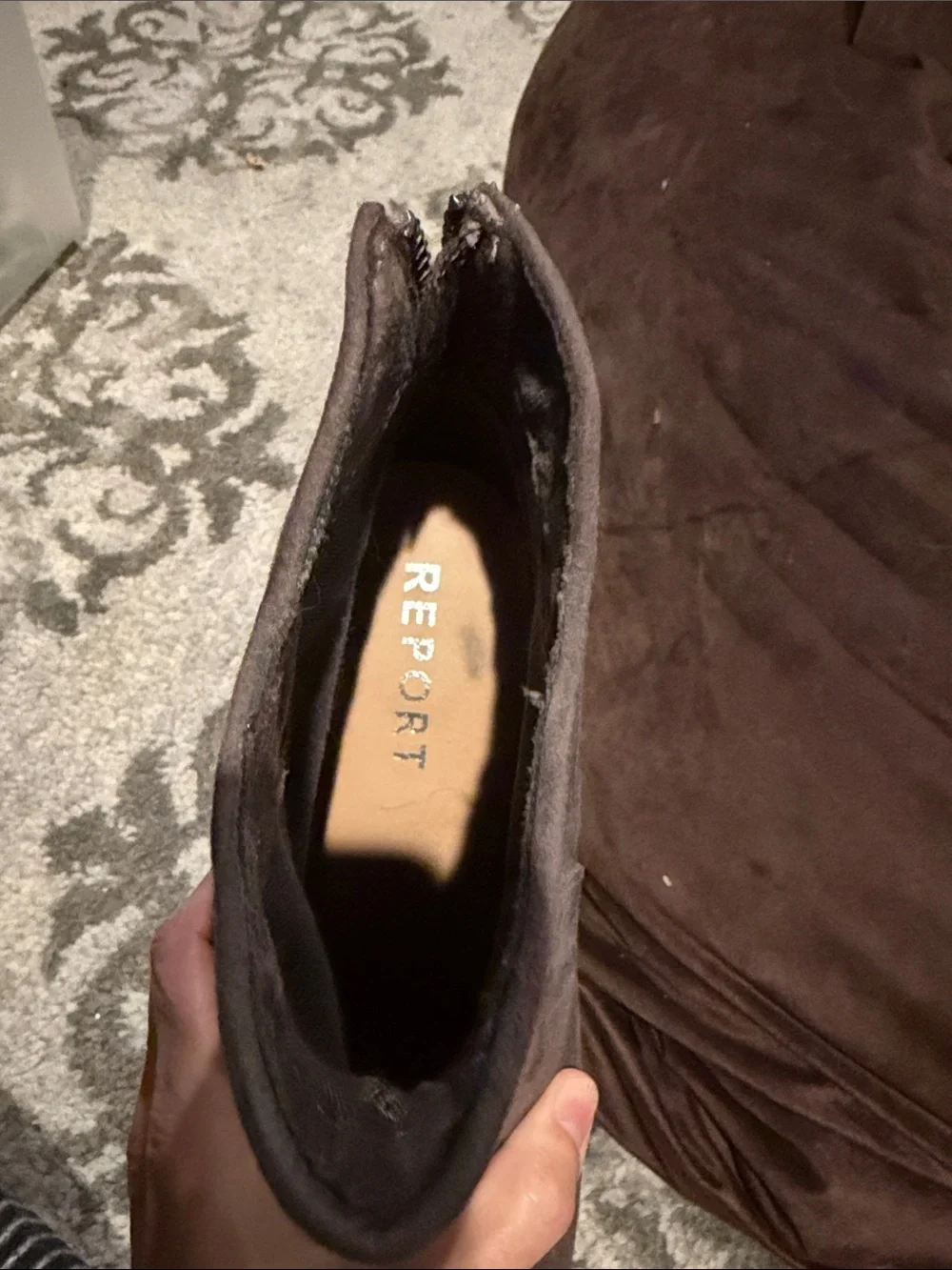Report brown/gray Suede Ankle Booties